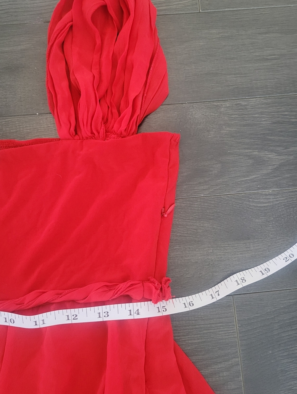 TEBI Grecian Red Maxi Dress Sz 42 (M/L) Empire Waist Formal Vtg-inspired - Picture 13 of 14